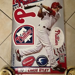 Philadelphia Phillies Chase Utley Fathead Wall Cling Poster 25" x 32"
